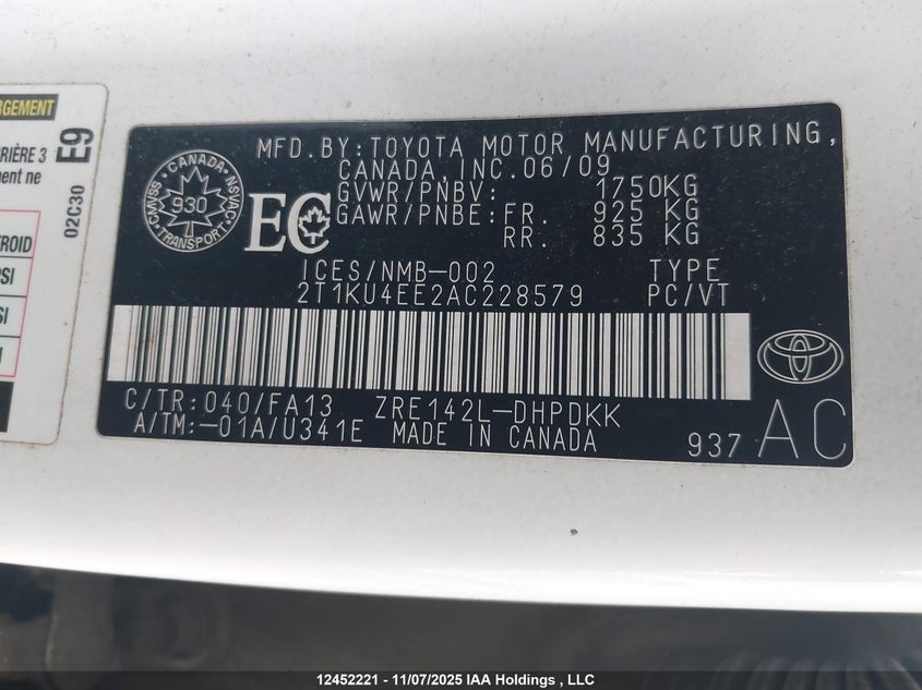 2T1KU4EE2AC228579 2010 TOYOTA MATRIX photo no. 18