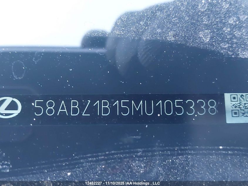 2021 Lexus Es 350 350 VIN: 58ABZ1B15MU105338 Lot: 12452227