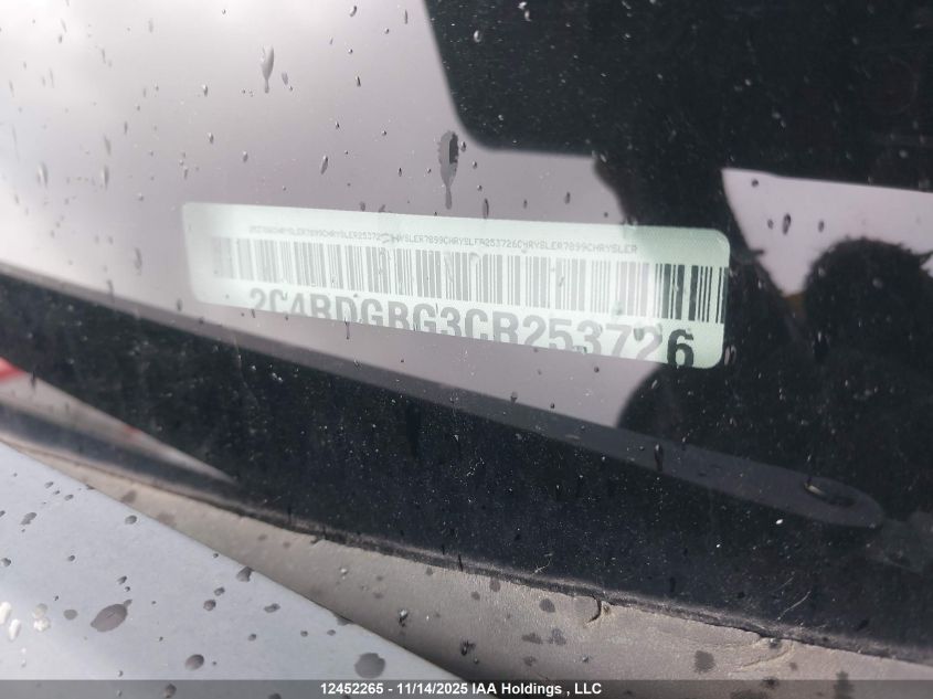 2012 Dodge Grand Caravan Se VIN: 2C4RDGBG3CR253726 Lot: 12452265