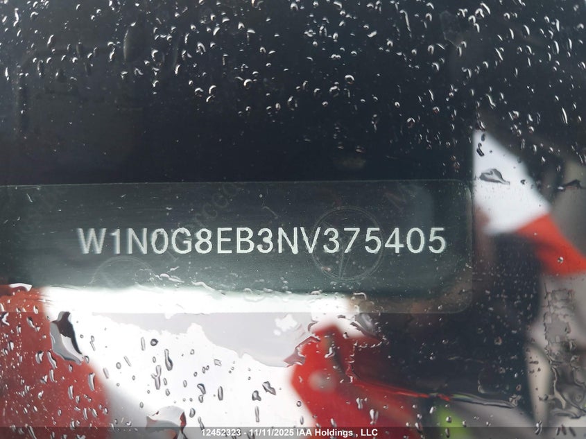 2022 Mercedes-Benz Glc 300 4Matic VIN: W1N0G8EB3NV375405 Lot: 12452323