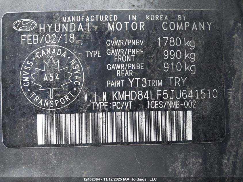 KMHD84LF5JU641510 2018 HYUNDAI ELANTRA photo no. 19
