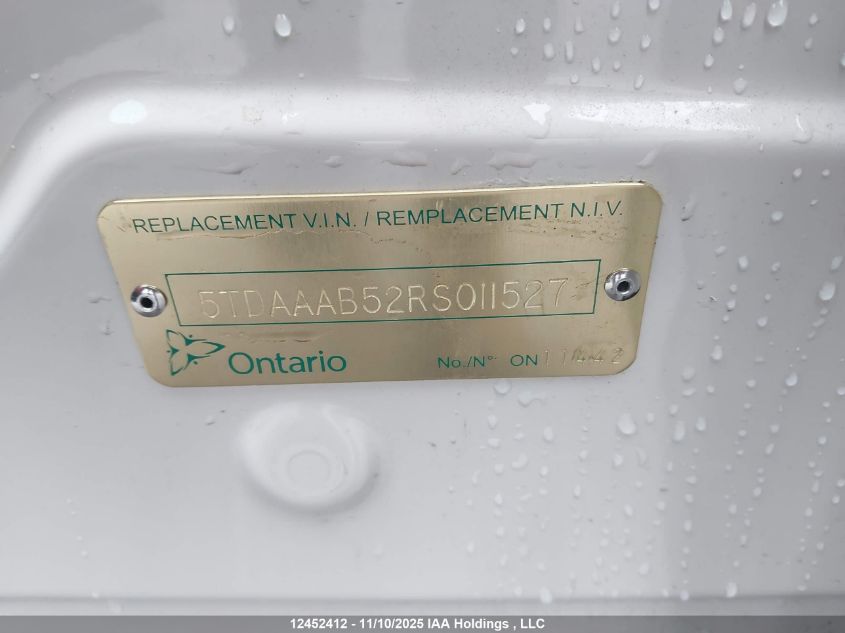 2024 Toyota Grand Highlander Xle/Limited/Platinum VIN: 5TDAAAB52RS011527 Lot: 12452412