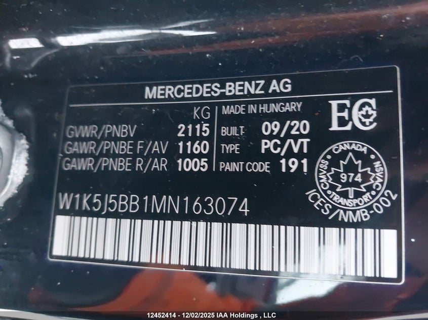 W1K5J5BB1MN163074 2021 MERCEDES-BENZ  photo no. 9