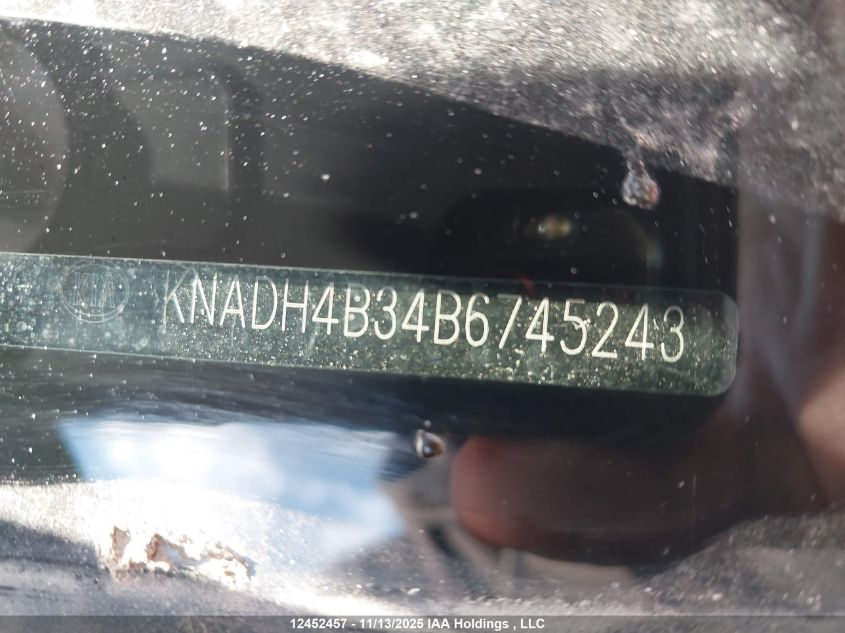 2011 Kia Rio Lx/Sx VIN: KNADH4B34B6745243 Lot: 12452457