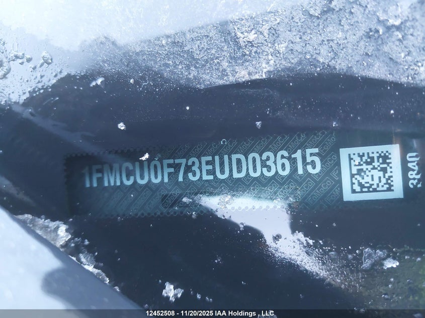 2014 Ford Escape S VIN: 1FMCU0F73EUD03615 Lot: 12452508