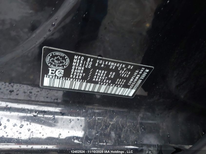 2019 Volkswagen Golf S/Se VIN: 3VWG57AU7KM033312 Lot: 12452524