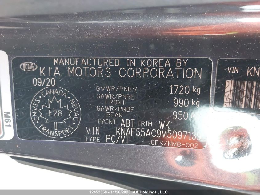 2021 Kia Forte5 Ex VIN: KNAF55AC9M5097139 Lot: 12452558