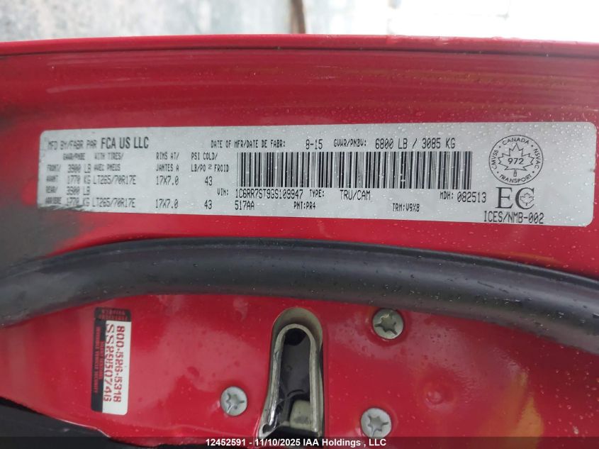 2016 Ram 1500 St VIN: 1C6RR7ST9GS109947 Lot: 12452591