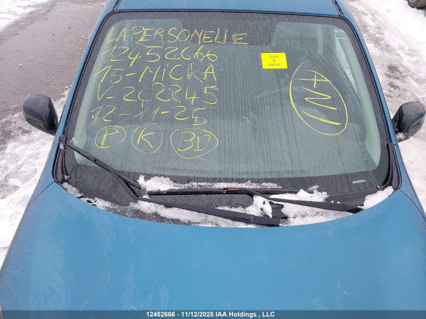 2015 Nissan Micra VIN: 3N1CK3CP1FL242845 Lot: 12452666