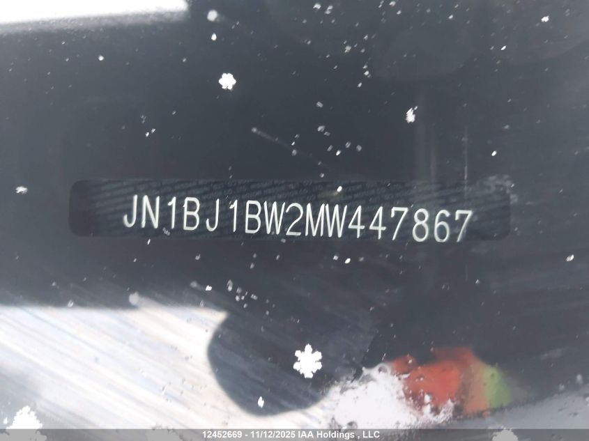 2021 Nissan Qashqai S/Sl/Sv VIN: JN1BJ1BW2MW447867 Lot: 12452669