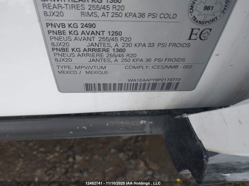 WA1EAAFY9P2173773 2023 AUDI Q5 photo no. 9