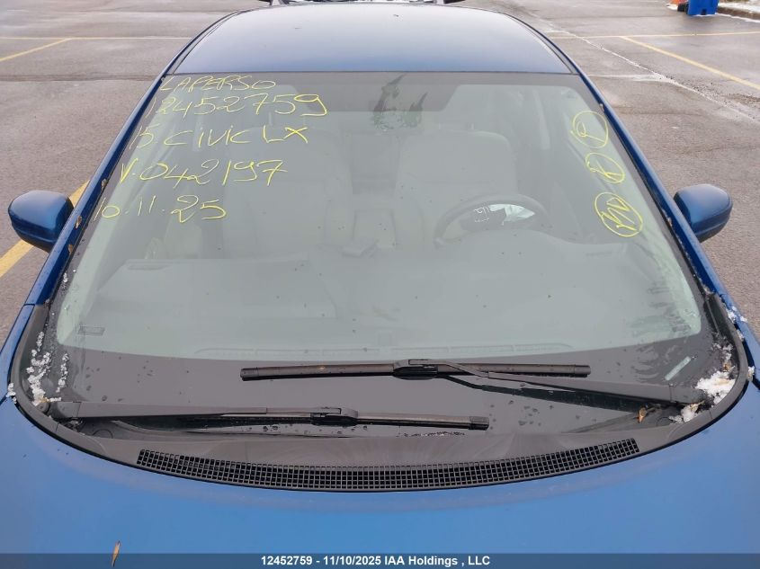 2015 Honda Civic Lx VIN: 2HGFB2F40FH042197 Lot: 12452759