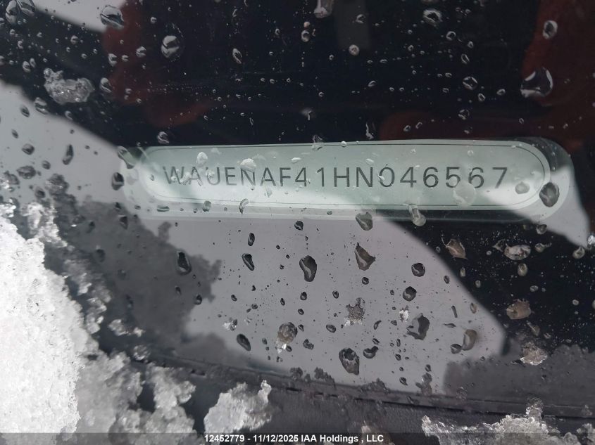 2017 Audi A4 2.0T Progressiv VIN: WAUENAF41HN046567 Lot: 12452779