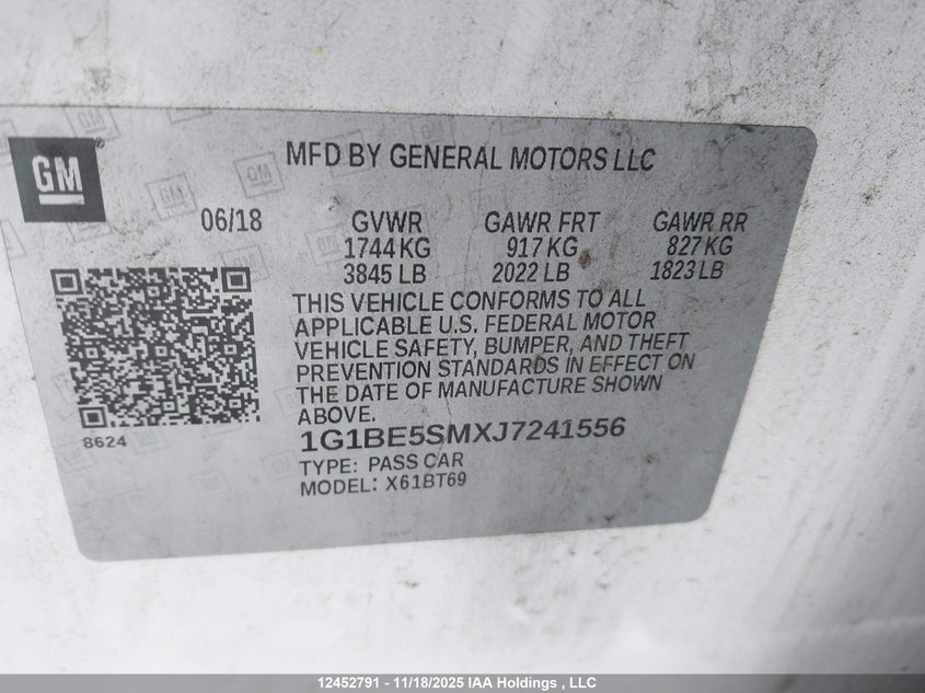 1G1BE5SMXJ7241556 2018 CHEVROLET CRUZE photo no. 9