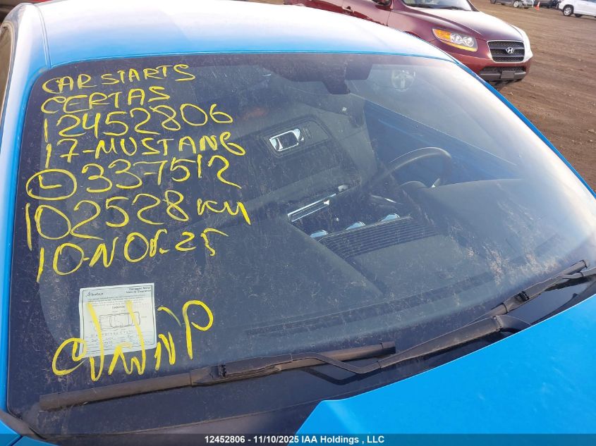 2017 Ford Mustang VIN: 1FA6P8TH8H5337512 Lot: 12452806