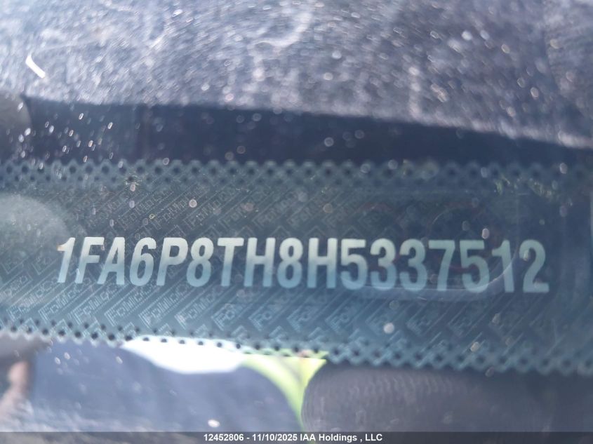 2017 Ford Mustang VIN: 1FA6P8TH8H5337512 Lot: 12452806