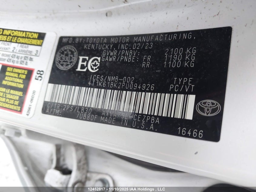 4T1K61BK2PU094926 2023 TOYOTA CAMRY photo no. 19