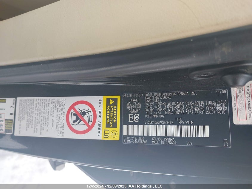 2T2BK1BA0AC039463 2010 LEXUS RX photo no. 18