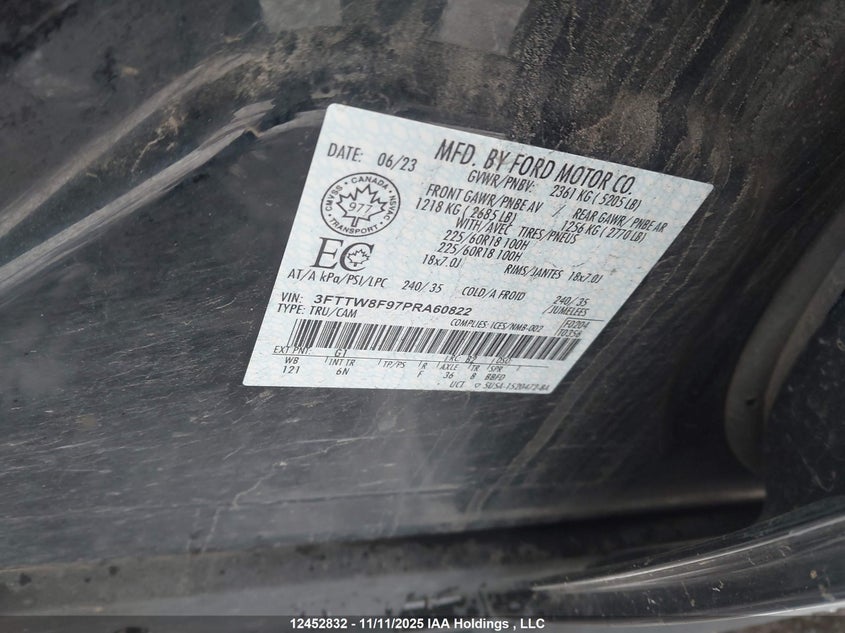 3FTTW8F97PRA60822 2023 FORD MAVERICK photo no. 18