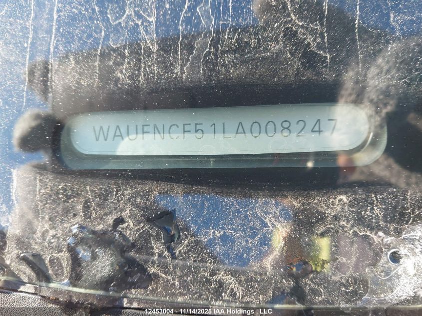 2020 Audi A5 2.0T Progressiv VIN: WAUFNCF51LA008247 Lot: 12453004