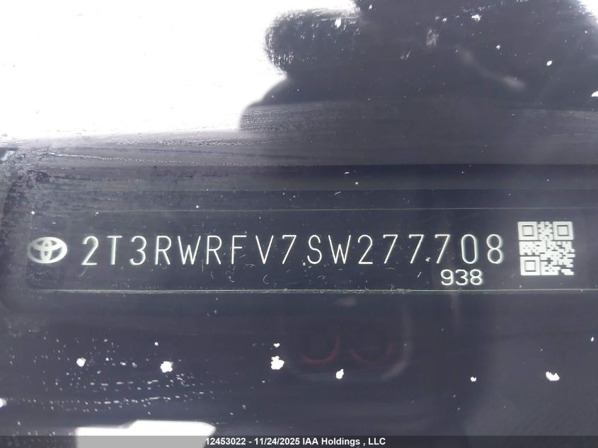 2025 Toyota Rav4 Hybrid Xle VIN: 2T3RWRFV7SW277708 Lot: 12453022