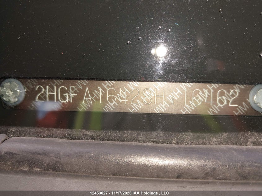 2008 Honda Civic Dx-G VIN: 2HGFA16428H116462 Lot: 12453027