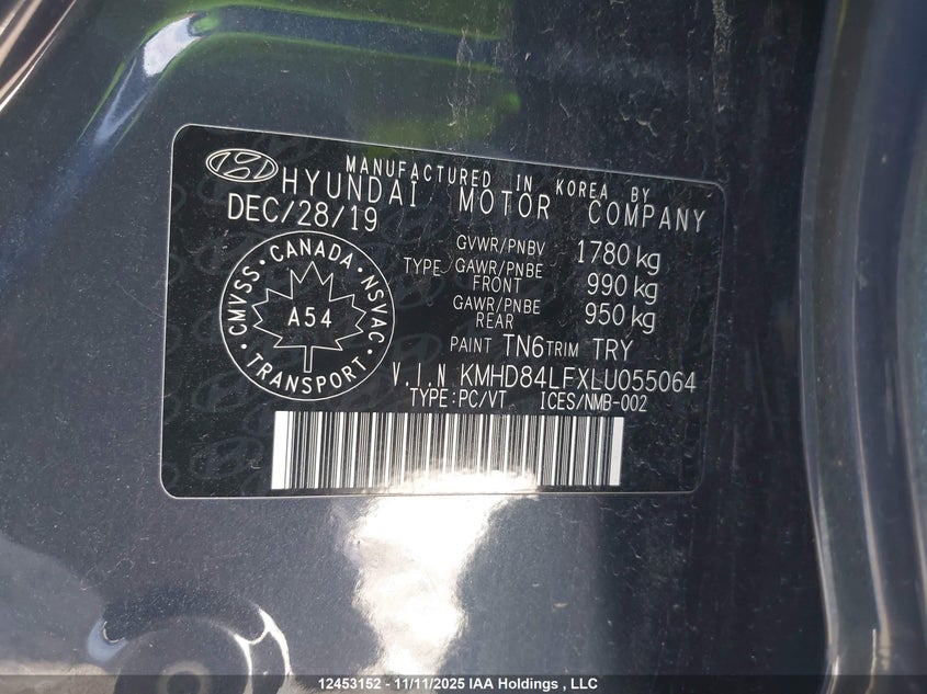 KMHD84LFXLU055064 2020 HYUNDAI ELANTRA photo no. 19