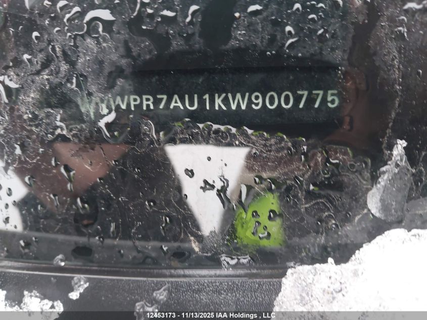 2019 Volkswagen E-Golf Sel Premium VIN: WVWPR7AU1KW900775 Lot: 12453173