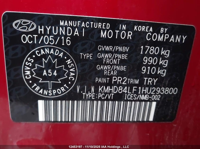 KMHD84LF1HU293800 2017 HYUNDAI ELANTRA photo no. 9