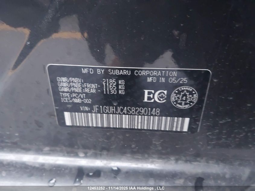 2025 Subaru Impreza Rs VIN: JF1GUHJC4S8290148 Lot: 12453252