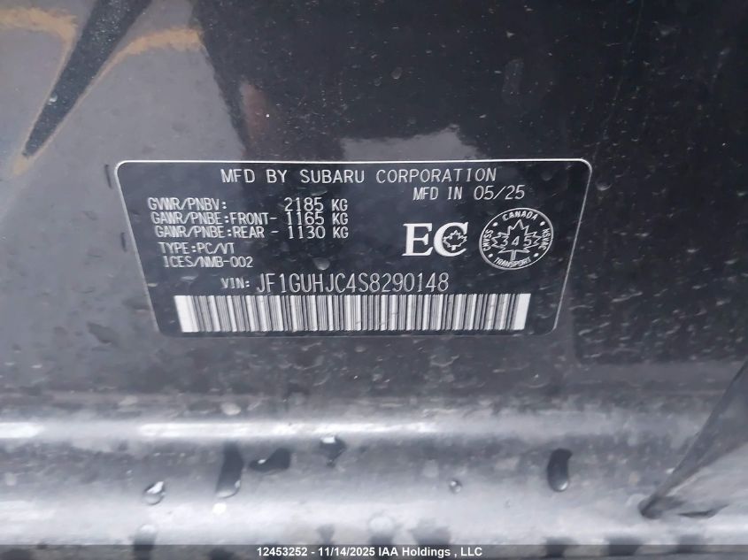 2025 Subaru Impreza Rs VIN: JF1GUHJC4S8290148 Lot: 12453252