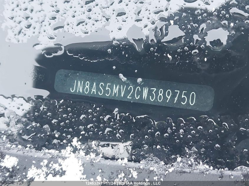 2012 Nissan Rogue S/Sv VIN: JN8AS5MV2CW389750 Lot: 12453291