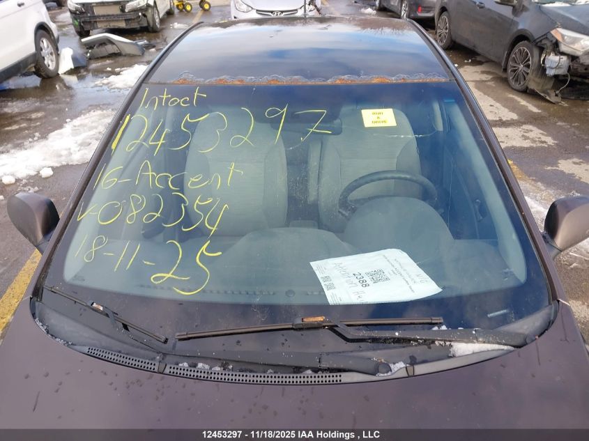 2016 Hyundai Accent VIN: KMHCT4AE8GU082354 Lot: 12453297