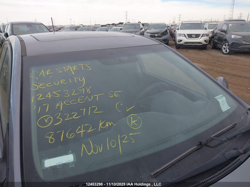 2017 Hyundai Accent Se VIN: KMHCT5AE5HU322712 Lot: 12453298