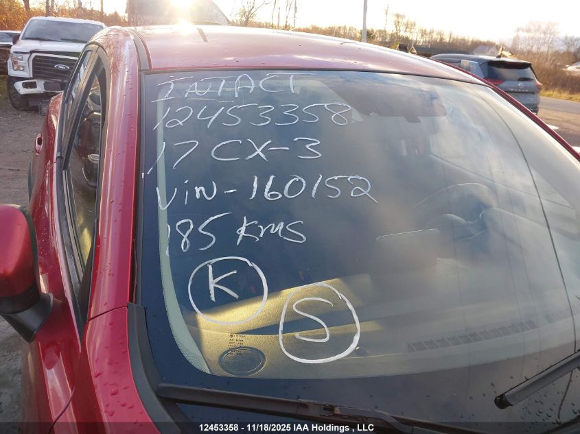 2017 Mazda Cx-3 Touring VIN: JM1DKFC75H0160152 Lot: 12453358