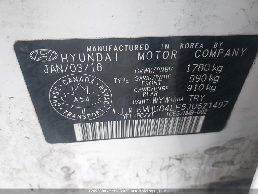 KMHD84LF5JU621497 2018 HYUNDAI ELANTRA photo no. 9