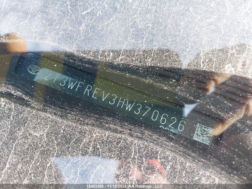 2017 Toyota Rav4 Xle VIN: 2T3WFREV3HW370626 Lot: 12453385