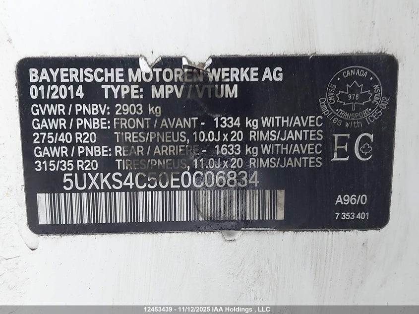 5UXKS4C50E0C06834 2014 BMW X5 photo no. 9