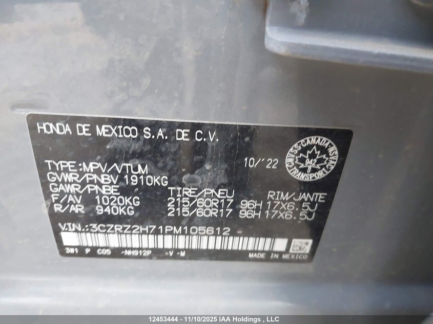 3CZRZ2H71PM105612 2023 HONDA HR-V photo no. 18