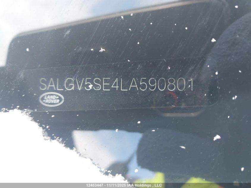 2020 Land Rover Range Rover 5.0L V8 Supercharged P525 Hse VIN: SALGV5SE4LA590801 Lot: 12453447