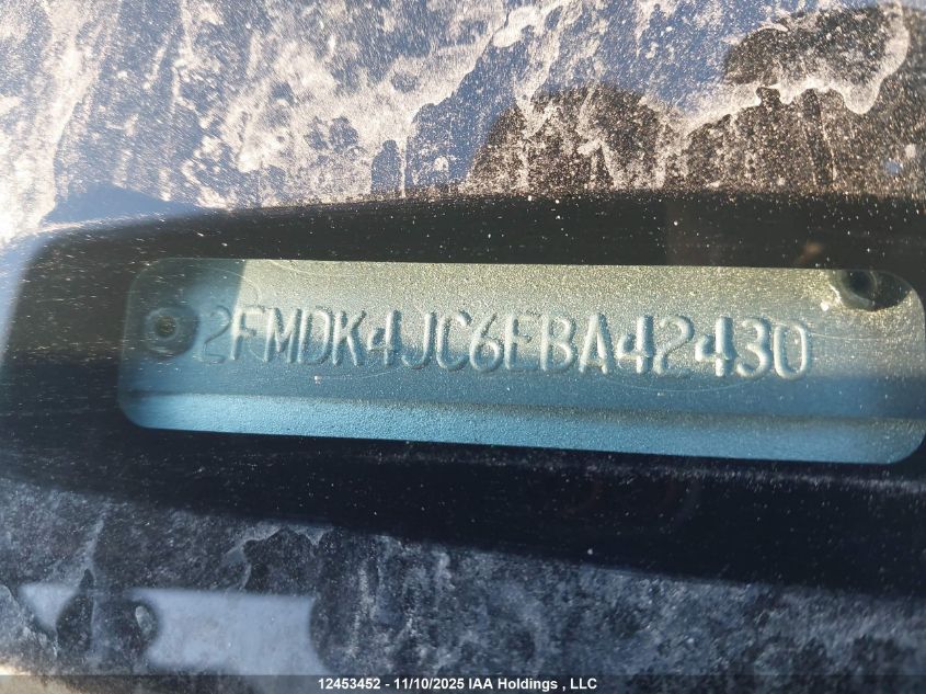 2014 Ford Edge Sel VIN: 2FMDK4JC6EBA42430 Lot: 12453452