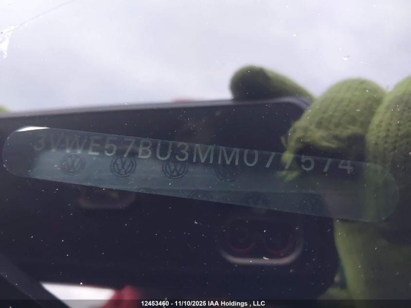 2021 Volkswagen Jetta Highline VIN: 3VWE57BU3MM077574 Lot: 12453460