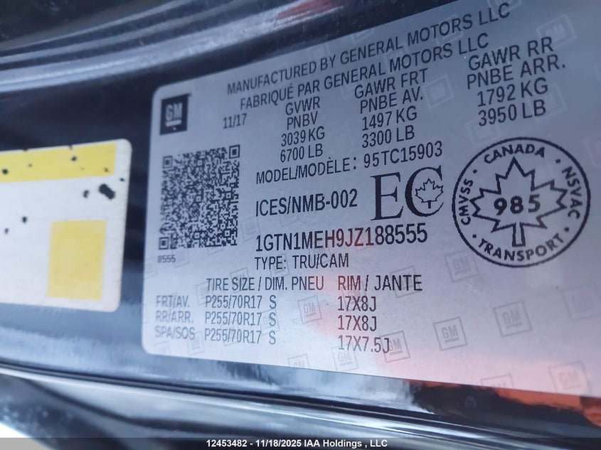 1GTN1MEH9JZ188555 2018 GMC SIERRA photo no. 18