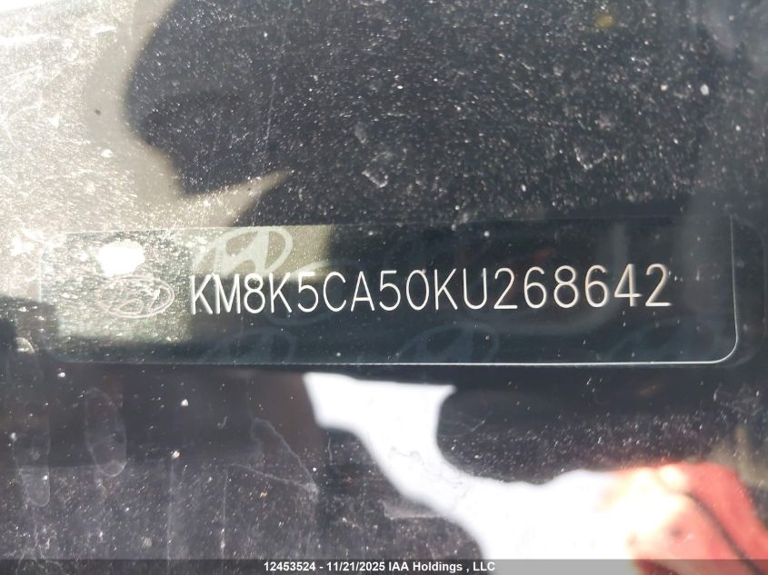 2019 Hyundai Kona 1.6T Ultimate VIN: KM8K5CA50KU268642 Lot: 12453524