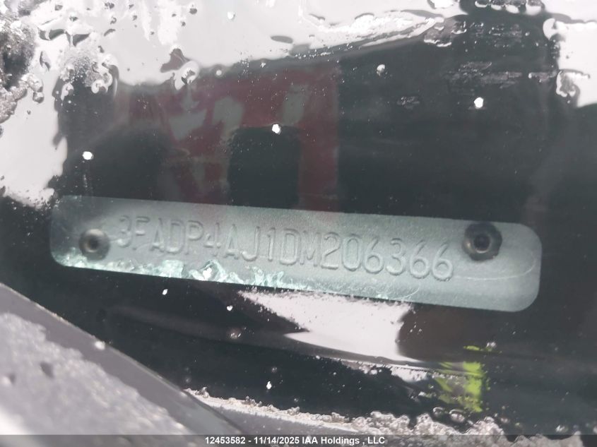 2013 Ford Fiesta S VIN: 3FADP4AJ1DM206366 Lot: 12453582