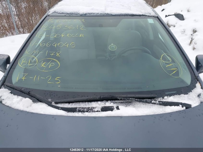 2016 Toyota Corolla Le VIN: 2T1BURHE3GC664049 Lot: 12453612