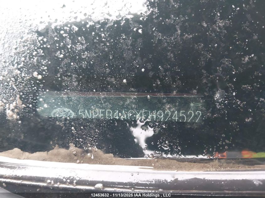 2014 Hyundai Sonata Gls VIN: 5NPEB4ACXEH924522 Lot: 12453632