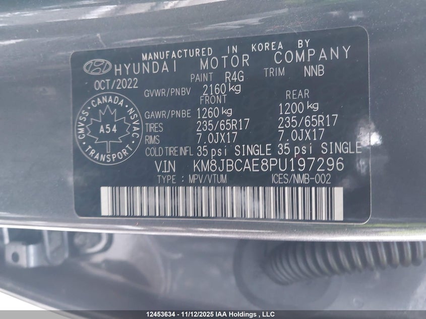 KM8JBCAE8PU197296 2023 HYUNDAI TUCSON photo no. 9