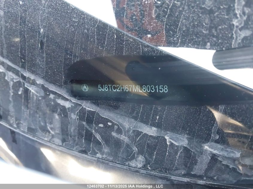 2021 Acura Rdx A-Spec VIN: 5J8TC2H67ML803158 Lot: 12453702