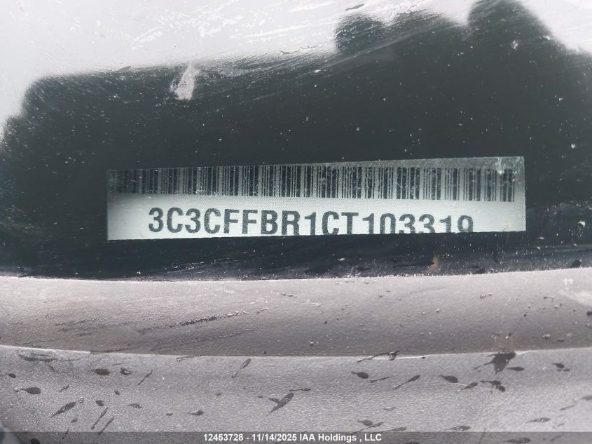 2012 Fiat 500 Sport VIN: 3C3CFFBR1CT103319 Lot: 12453728